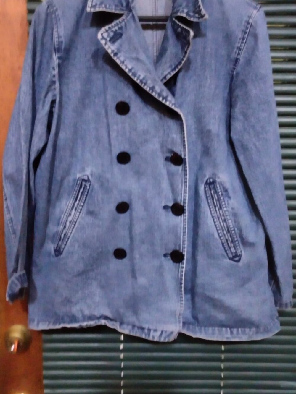 Vintage Ralph Lauren Distressed Denim Pea Jacket Size M